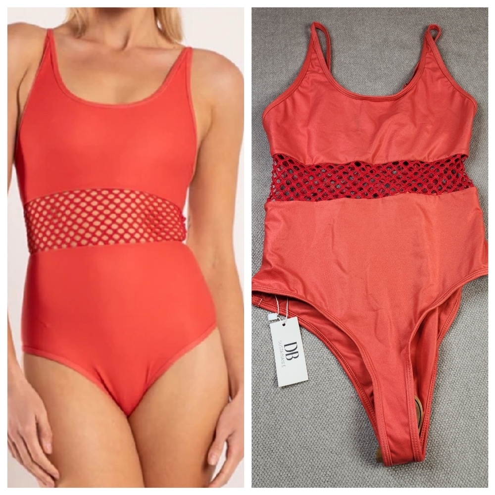 NWT Dream Bandits Australia Sustainable‎ Brighton One Piece Swimsuit Medium Red